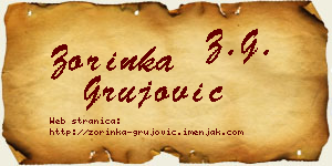Zorinka Grujović vizit kartica
